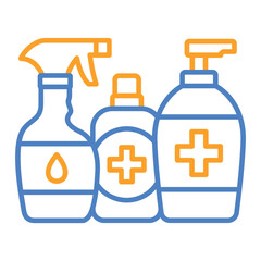 Hygiene Product Blue And Orange Line Icon