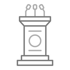 Lectern Greyscale Line Icon