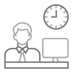 Working Hours Greyscale Line Icon