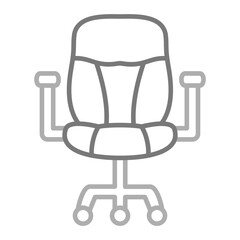 Office Chair Greyscale Line Icon