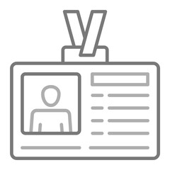 Id Card Greyscale Line Icon