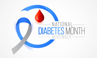 National Diabetes month is observed every year in November, it is the primary global awareness campaign focusing on diabetes. Vector illustration