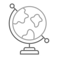 World Globe Greyscale Line Icon