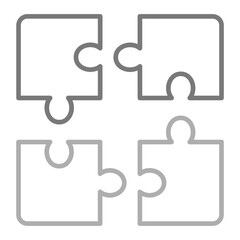 Puzzle Greyscale Line Icon