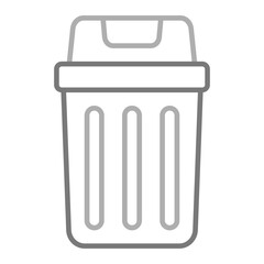 Trash Bin Greyscale Line Icon