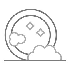 Dish Washing Greyscale Line Icon