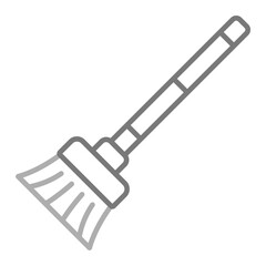 Broom Greyscale Line Icon