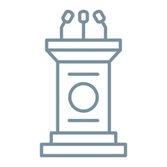 Lectern Multicolor Line Icon