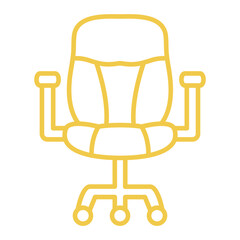 Office Chair Multicolor Line Icon