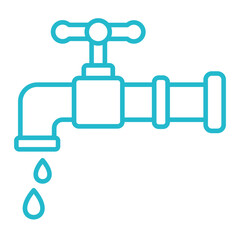 Water Tap Multicolor Line Icon