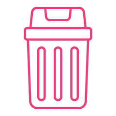 Trash Bin Multicolor Line Icon