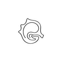 a minimalistic sea horse line monoline logo vector icon illustration