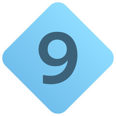 number nine for infographic pointer