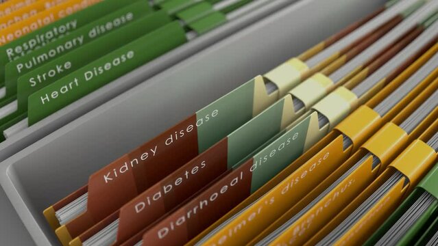 Highest cause of death file folder with disease label.