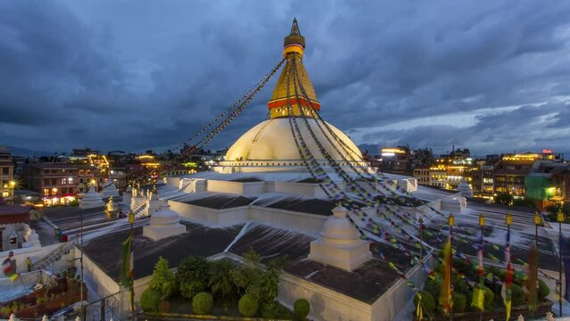 Boudhanath stupa - Kathmandu, Nepal - 4K Time-lapse