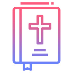 Obraz premium Bible line gradient icon