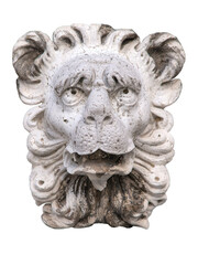 isolated ancient lion relief from building wall from Venice, Italy
