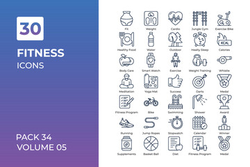 Fitness icons collection.