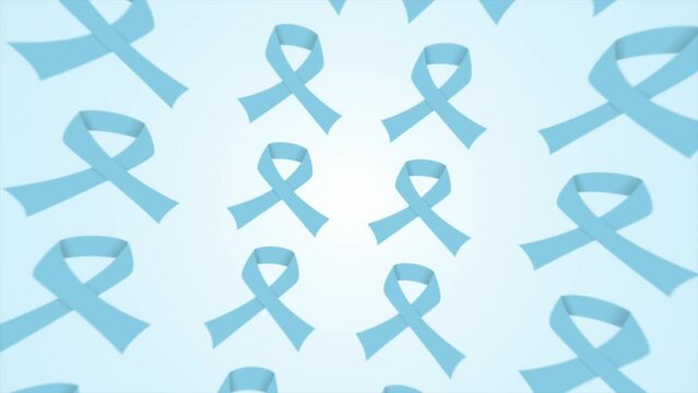 blue Ribbon Prostate cancer awareness month concept pattern animated video 