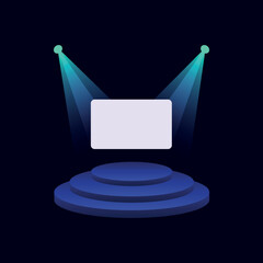 Platform Scene light screen on dark background