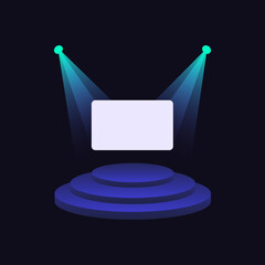 Platform Scene light screen on dark background