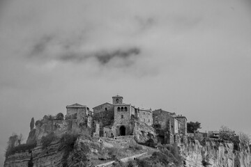 Fototapeta premium The famous Civita di Bagnoregio. Province of Viterbo, Lazio, Italy. Due to its unstable foundation that often erodes, Civita is famously known as 