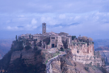 Fototapeta premium The famous Civita di Bagnoregio. Province of Viterbo, Lazio, Italy. Due to its unstable foundation that often erodes, Civita is famously known as 