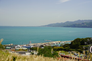 Fototapeta na wymiar 祝津パノラマ展望台から見た小樽の海