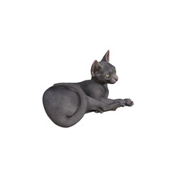 Sphynx cat isolated on transparent background. PNG File, 3D Rendering Illustration.