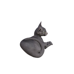 Sphynx cat isolated on transparent background. PNG File, 3D Rendering Illustration.