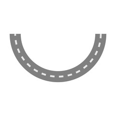 Top view of city road section vector illustration. Trees, roads, buildings, fences, tiles from above for map or plan isolated on white background. Landscape