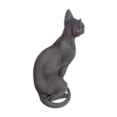 Sphynx cat isolated on transparent background. PNG File, 3D Rendering Illustration.