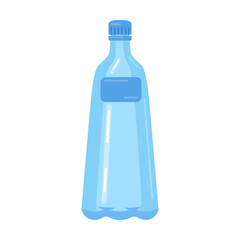 Vector illustration for pure water consumption, packaging, reusable trash concept. Bottle. Transparent containers of different sizes, liter for recycling isolated on white