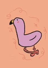 Hand doodle pink farming go.