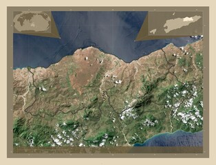 Baucau, East Timor. High-res satellite. Major cities