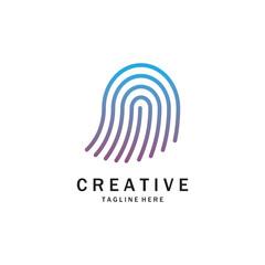 fingerprint abstract logo design for identity, business card, business, company and technology template
