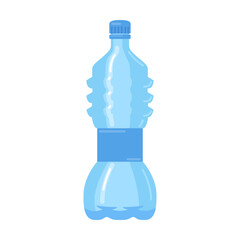 Pure water consumption, packaging, reusable trash concept. Plastic bottle. Transparent containers of different sizes, liter for recycling isolated on white