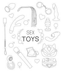 Seamless sex shop. Isolated vector illustration