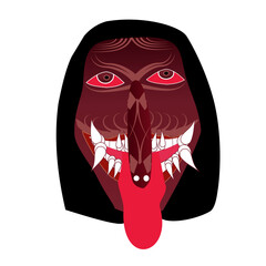 Isolate  ghost mask, scary halloween skull, vector illustration 