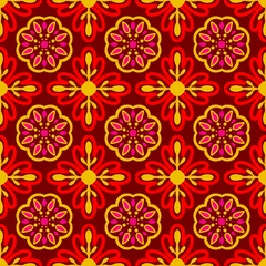 Foto op Plexiglas seamless pattern with flowers © saifon