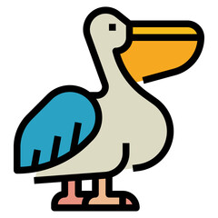 pelican Filled Outline icon