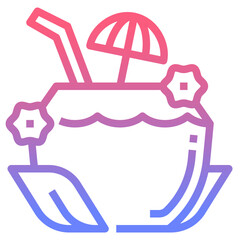 Obraz premium Coconut line gradient icon
