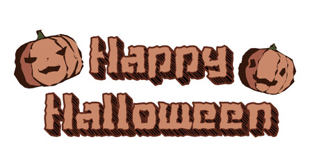 ジャックオランタンのイラストとHappyHalloweenのハロウィン素材