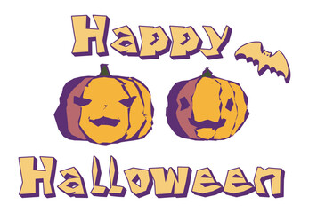ジャックオランタンとHappyHalloweenのハロウィン素材