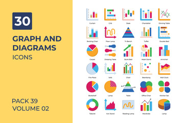 graph and diagrams icons collection.