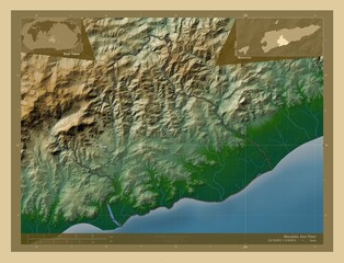 Manufahi, East Timor. Physical. Labelled points of cities