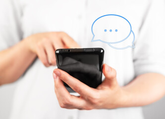 Sending online message, sms, texting using mobile phone