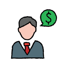 Salaries hand-drawn icon vector graphic illustration