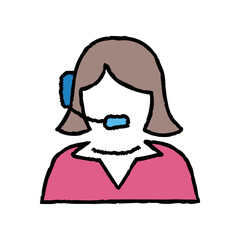 Customer support hand-drawn icon vector graphic illustration