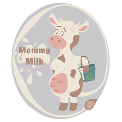 milk cow logo, design development for dairy products, farmers web icon